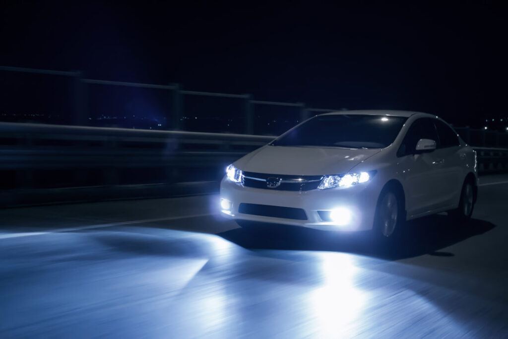 Car with High-density Headlamps 